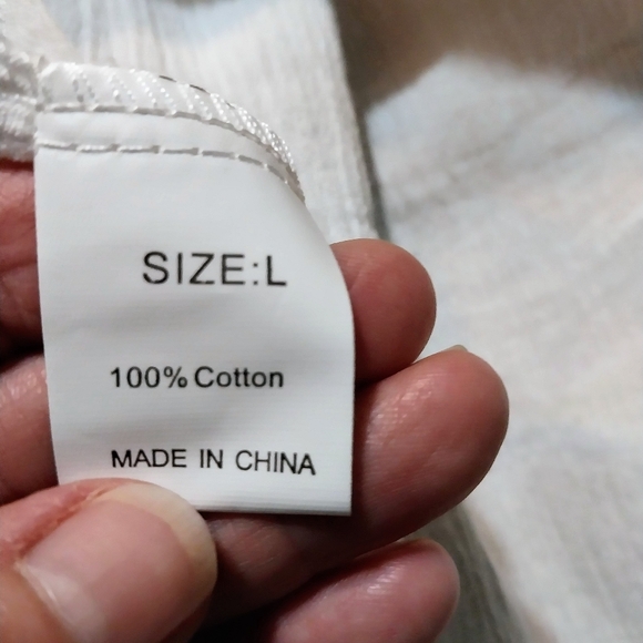 Lace Summer Flowy Top Blouse Sz Large 100% Cotton NWOT - Picture 6 of 7